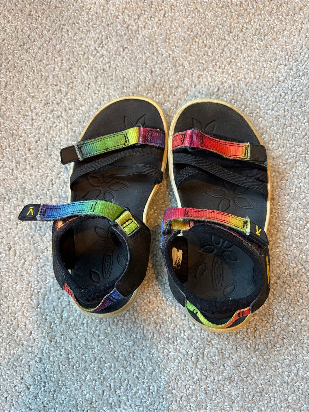 KEEN Kids Rainbow Strap Sandals - Black with Multicolor Straps